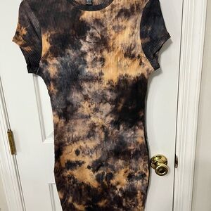 Tie-Dye Ribbed Bodycon Dress